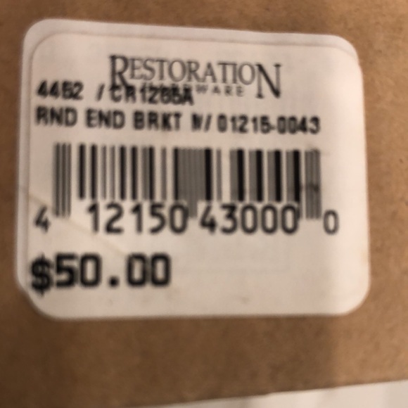 Restoration Hardware NWT  oil- rubbed medium round end brackets for drapery pole - Picture 4 of 5